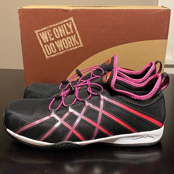 Avenger A1036 carbon fiber toe work shoe oil / slip resistant Pink/black 11 Wide - Picture 5 of 9